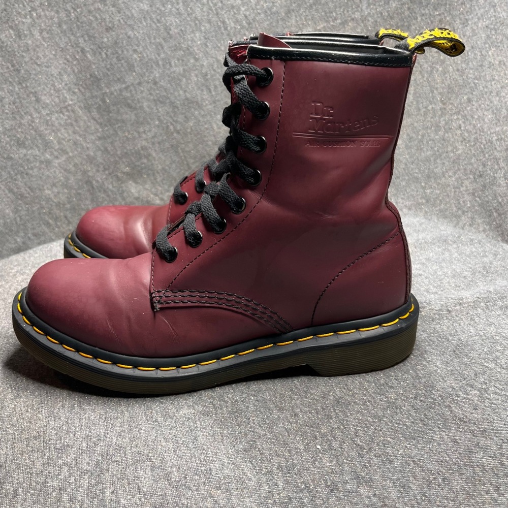 Dr Martens 1460 Cherry Red Oxblood Leather Combat‎ Boots W7 Y2K Grunge Punk Alt - Picture 3 of 9
